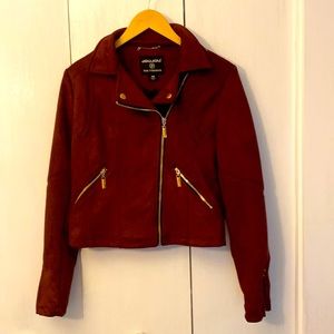 Burgundy moto jacket size medium